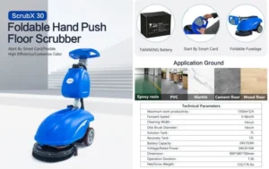 Folding Hand Push Floor Scrubber