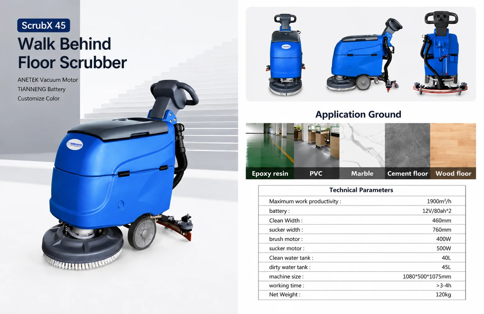 ScrubX 45 - Walk Behind Floor Scrubber - Image 4