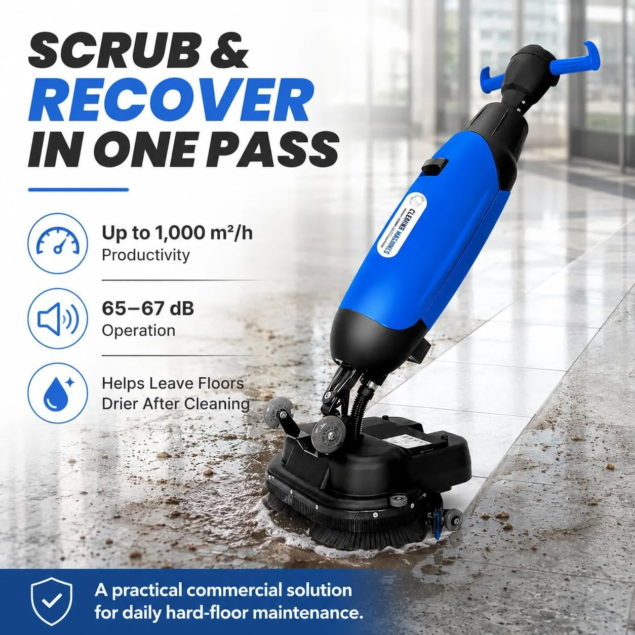 ScrubX MOP – Folding Hand Push Floor Scrubber