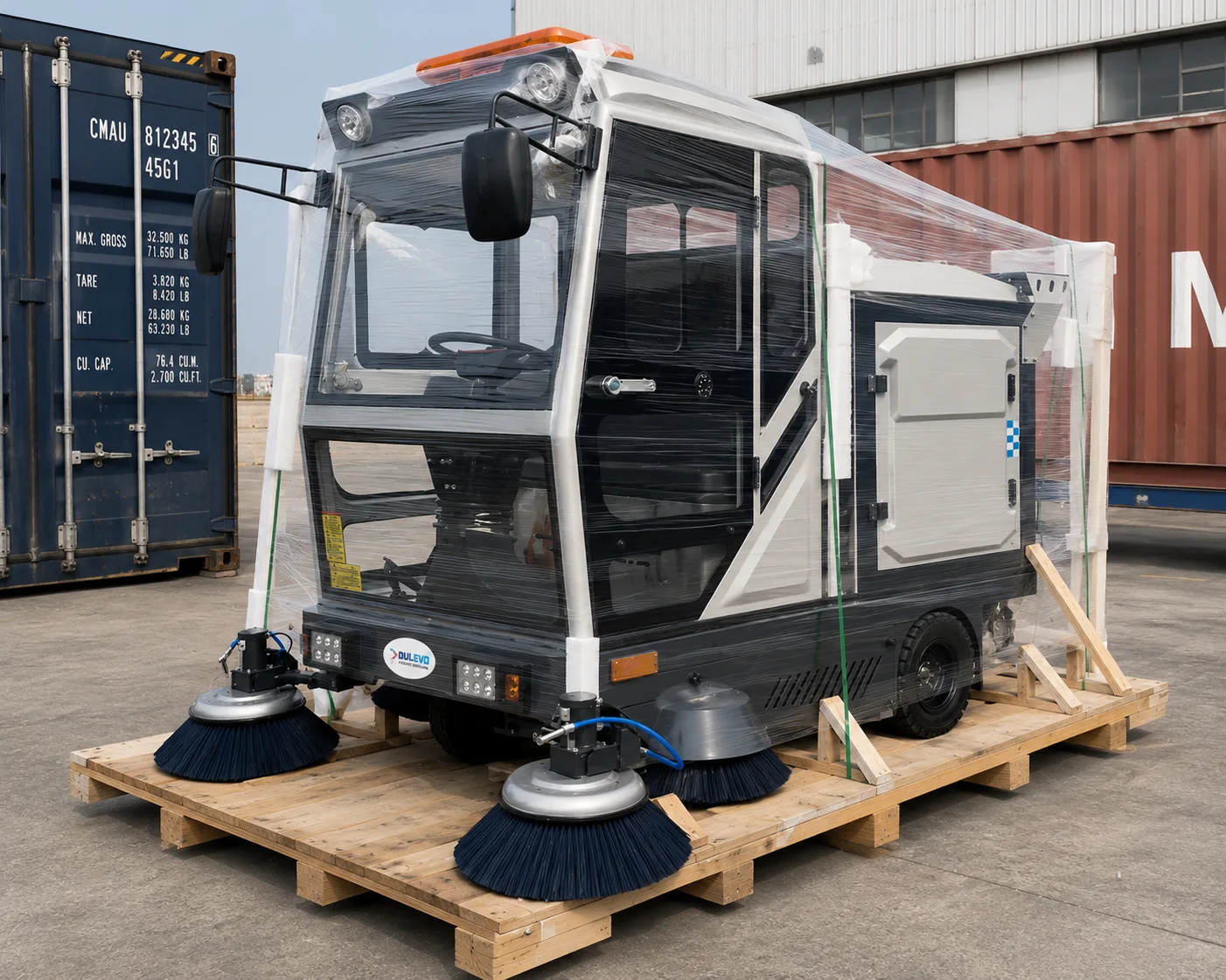 Ride on Road Sweeper - delivery